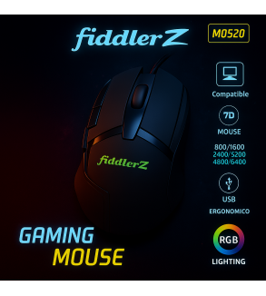 Mouse Gamer FiddlerZ MO520 – Control Total y RGB Personalizado