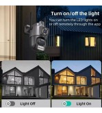 Camara IP, Inalambrica Wifi, Doble lente, 1 Fijo, 1 PTZ, Nocturna Infrarrojo y Led de apoyo, Baliza